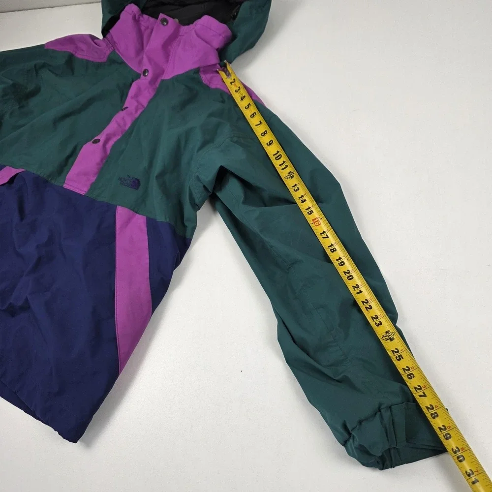 Vintage The North Face Jacket Mens Medium Purple Colorblock Hooded Anorak Ski